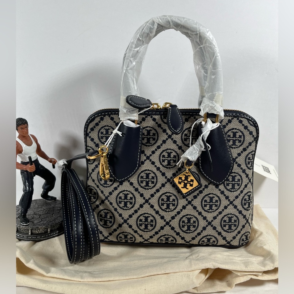 Tory Burch MINI T MONOGRAM JACQUARD SWING SATCHEL NWT
